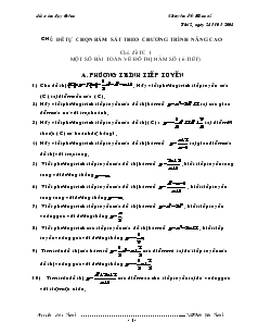 Giáo án môn Toán lớp 12 - Chuyên đề: Hàm số năm 2008