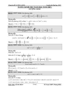 Giáo án môn Toán lớp 12 - Chuyên đề Lượng giác
