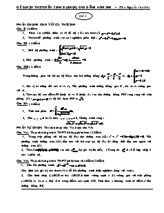 Giáo án môn Toán lớp 12 - Đề luyện thi tuyển sinh đại học, cao đẳng năm 2009 - Nguyễn Văn Hải