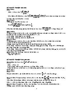 Giáo án môn Toán lớp 12 - Đề thi tốt nghiệp 2002-2003