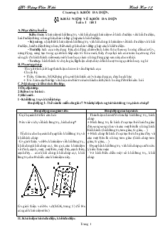 Giáo án môn Toán lớp 12 - Khái niệm về khối đa diện