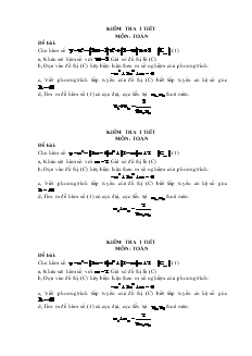 Giáo án môn Toán lớp 12 - Kiểm tra 1 tiết