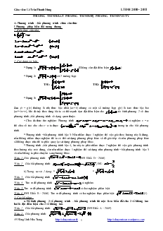 Giáo án môn toán lớp 12 - Phương trình-Bất phương trình-hệ phương trình vô tỷ - Lê Trần Thanh Tùng