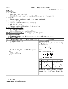 Giáo án môn Toán lớp 12 - Tiết: 04 - Bài 2: Cực trị của hàm số