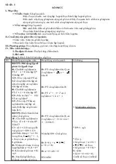 Giáo án môn toán lớp 12 - Tiết 1: Số phức