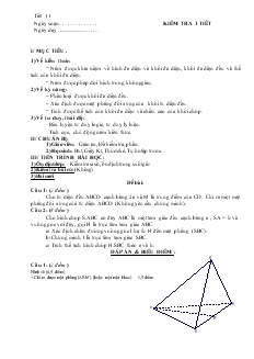 Giáo án môn Toán lớp 12 - Tiết 11: Kiểm tra 1 tiết