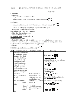 Giáo án môn Toán lớp 12 - Tiết 16 - Bài 5: Khảo sát sự biến thiên và vẽ đồ thị của hàm số