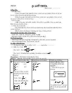 Giáo án môn Toán lớp 12 - Tiết 21 - Bài 1: Luỹ thừa