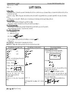 Giáo án môn Toán lớp 12 - Tiết 22: Luỹ thừa