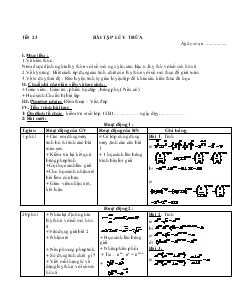 Giáo án môn Toán lớp 12 - Tiết 23: Bài tập lũy thừa