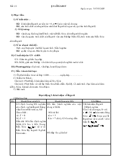 Giáo án môn Toán lớp 12 - Tiết 25 - Bài 3: Lôgarit
