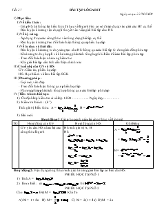 Giáo án môn Toán lớp 12 - Tiết 27: Bài tập lôgarit