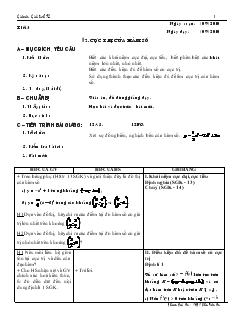 Giáo án môn Toán lớp 12 - Tiết 3 - Bài 02: Cực trị của hàm số