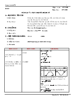 Giáo án môn Toán lớp 12 - Tiết 5 - Bài 2: Bài tập cực trị của hàm số