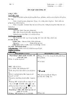 Giáo án môn Toán lớp 12 - Tiết 73: Ôn tập chương IV