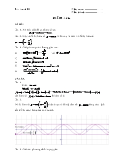 Giáo án môn Toán lớp 12a - Kiểm tra