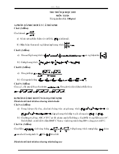 Giáo án Thi thử đại học 2011 môn toán thời gian làm bài: 180 phút