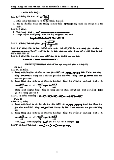 Giáo án Trường Lương thế Vinh –Hà nội. Đề thi thử ĐH lần I . Môn Toán (180 phút)
