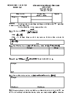 Kì thi giải toán trên máy tính casio lớp 12-Thpt năm học 2003-2004 thời gian : 150 phút