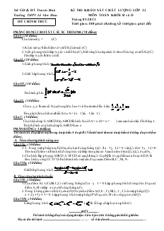 Kì thi khảo sát chất lượng lớp 12 môn toán khối b và d thời gian:180 phút (không kể thời gian phát đề)