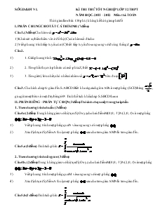 Kì thi thử tốt nghiệp lớp 12 thpt năm học: 2011 – 2012 môn thi: toán thời gian làm bài: 150 phút, không kể thời gian phát đề