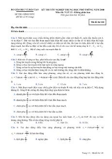 Kỳthi tốt nghiệp trung học phổ thông năm 2008 môn thi: vật lí 12- Không phân ban thời gian làm bài: 60 phút