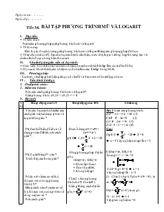 Tiết 34: Bài tập phương trình mũ và logarit