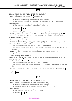 150 đề ôn thi tốt nghiệp môn toán thpt năm học 2010 – 2011