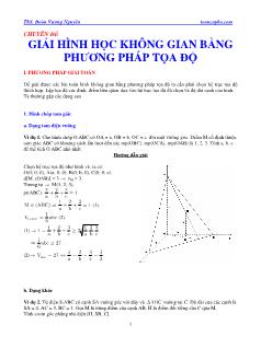 Chuyên đề Giải hình học không gian bằng phương pháp tọa ðộ