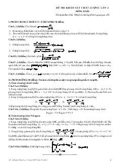 Đề 1 thi khảo sát chất lượng lần 2 môn: toán thời gian làm bài: 180 phút (không kể thời gian giao đề)