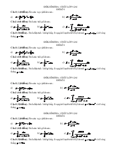 Đề kiểm tra 1 tiết lớp 12a5