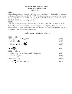 Đề kiểm tra 45 phút chương I hình học nâng cao ( năm 2008 - 2009 )
