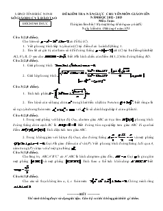 Đề kiểm tra năng lực chuyên môn giáo viên năm học 2012 - 2013 môn: toán thời gian làm bài:150 phút (không kể thời gian phát đề)
