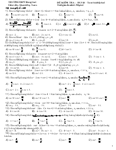 Đề kiểm tra :   tam thức bậc hai thời gian làm bài : 90 phút
