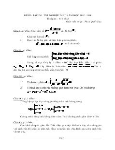 Đề ôn tập thi tốt nghiệp thpt năm học 2007-2008 thời gian : 150 phút