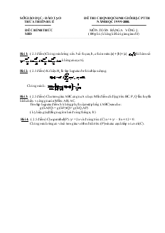 Đề thi chọn học sinh giỏi bậc PTTH năm học 1999-2000 môn: toán bảng a vòng 2