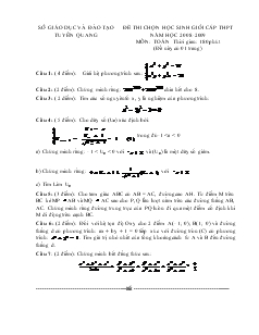 Đề thi chọn học sinh giỏi cấp thpt năm học 2008-2009 môn: toán thời gian: 180 phút