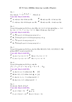 Đề Tốt nghiệpToán 2008 Ban Khoa học tự nhiên (90 phút)