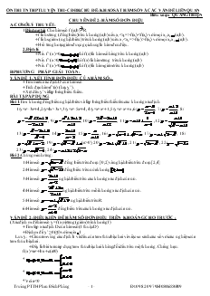 Giáo án Đại số 12  - Chuyên đề 2: Hàm số đơn điệu