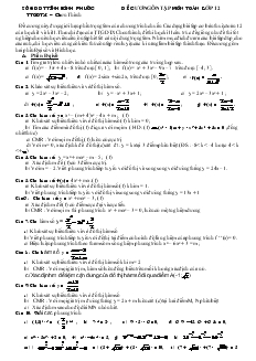 Giáo án Đề cương ôn tập môn toán lớp 12