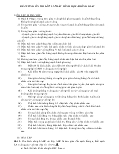 Giáo án Đề cương ôn thi lớp 12 phần hình học không gian