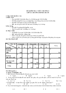 Giáo án Đề kiểm tra 1 tiết chương I lớp 12 chương trình chuẩn