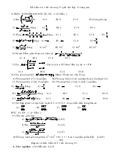 Giáo án Đề kiểm tra 1 tiết chương IV giải tích lớp 11 nâng cao