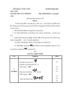 Giáo án Đề kiểm tra 1 tiết môn : hình học 12 - Chương 02