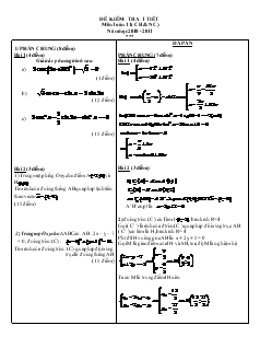 Giáo án Đề kiểm tra 1 tiết môn toán 11 năm học 2010 - 2011