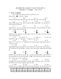 Giáo án Đề kiểm tra đại số và giải tích lớp 11
