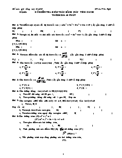 Giáo án Đề kiểm tra giải toán bằng máy tính casio thời gian: 60 phút
