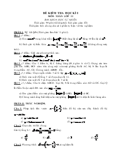 Giáo án Đề kiểm tra học kì I môn toán lớp 11
