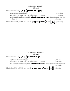 Giáo án giải tích 12 - Kiểm tra 45 phút