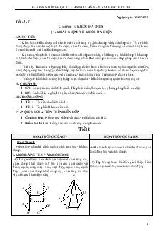 Giáo án hình học 12 – ban cơ bản – năm học 2012-2013